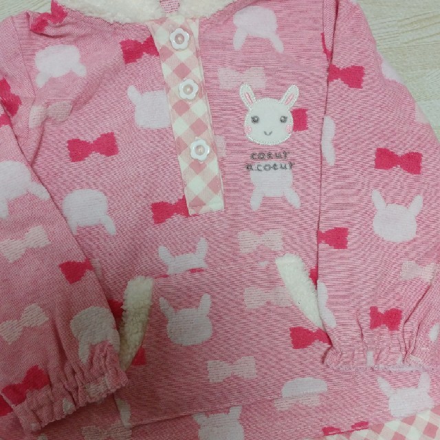 coeur a coeur(クーラクール)のクーラクール　うさみみチュニック　90㎝　レッド キッズ/ベビー/マタニティのキッズ服女の子用(90cm~)(Tシャツ/カットソー)の商品写真