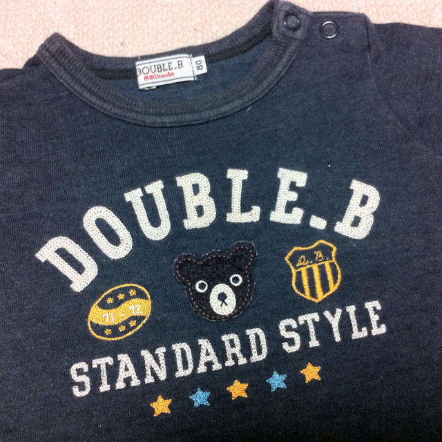 mikihouse(ミキハウス)のDouble.B 黒Tシャツ 80 キッズ/ベビー/マタニティのキッズ服男の子用(90cm~)(その他)の商品写真