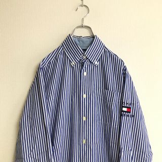 トミーヒルフィガー(TOMMY HILFIGER)の90年代 TOMMY HILFIGER BDシャツ ストライプ フラッグロゴ(シャツ)