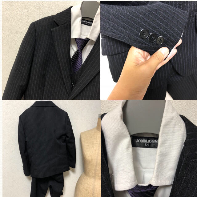 男の子 フォーマルスーツ 120 卒園式 入学式 法事にも キッズ/ベビー/マタニティのキッズ服男の子用(90cm~)(ドレス/フォーマル)の商品写真