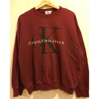 カルバンクライン(Calvin Klein)の激レア 90s カルバンクライン ワインレッド スウェット (スウェット)