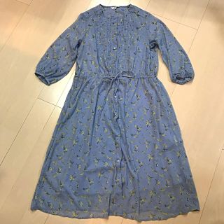 ユニクロ(UNIQLO)の水色♡シフォンワンピース(ロングワンピース/マキシワンピース)