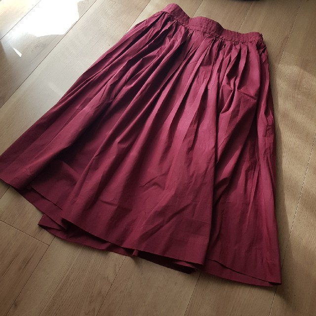 JILL by JILLSTUART(ジルバイジルスチュアート)のJILLSTUART ♡ 美品 ミモレ丈 スカート ボルドー レディースのスカート(ロングスカート)の商品写真
