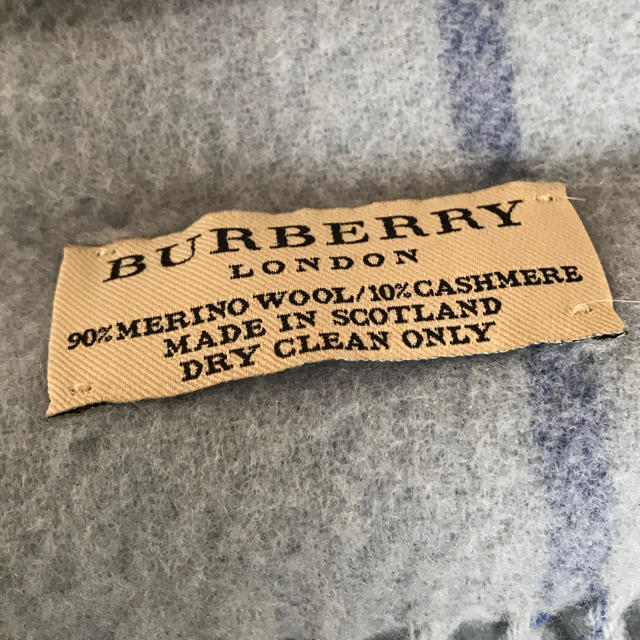 BURBERRY(バーバリー)の【お買い得】バーバリー マフラー 水色 カシミヤ ウール メンズのファッション小物(マフラー)の商品写真