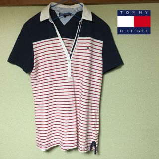 トミーヒルフィガー(TOMMY HILFIGER)の人気のトミーヒルフィガー  Vラインが綺麗な ポロシャツ(ポロシャツ)