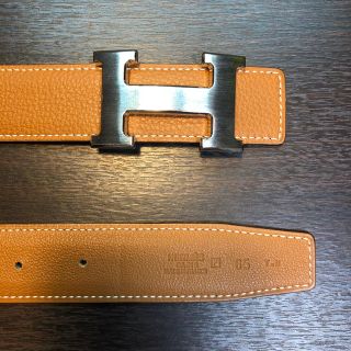 エルメス(Hermes)のHERMES エルメス ベルトのみ 65 キャメル×ブラック(ベルト)