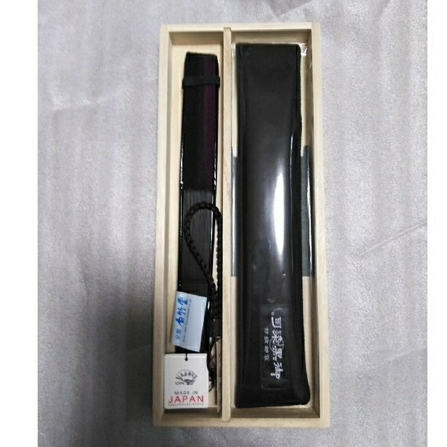 白竹堂扇子（黒染　司　黒紫）新品。 メンズの水着/浴衣(和装小物)の商品写真