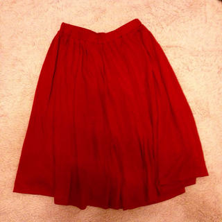 レトロガール(RETRO GIRL)のカットフレアスカート(赤)(ひざ丈スカート)