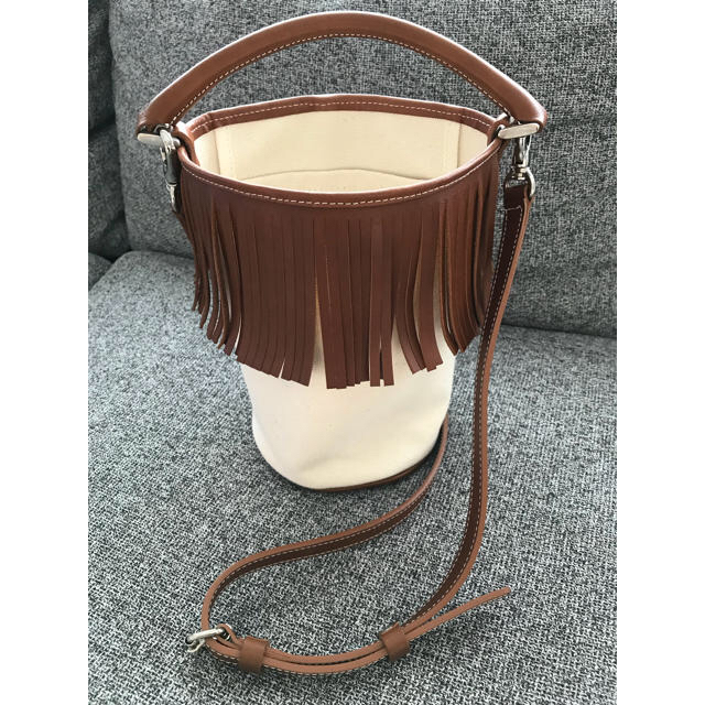 AYAKO Fringe Bucket Bag Camel