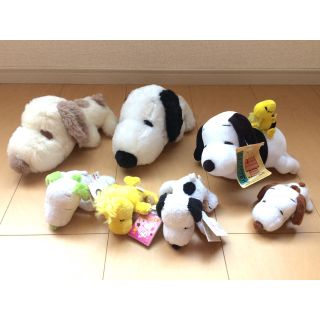 スヌーピー(SNOOPY)のタグ付非売品◆スヌーピー＆ウッドストック うつぶせぬいぐるみ お昼寝キーホルダー(ぬいぐるみ)