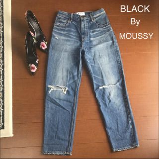 ブラックバイマウジー(BLACK by moussy)のBLACK By MOUSSY 【ハイウエストダメージデニム】(デニム/ジーンズ)