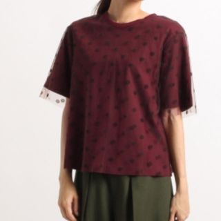 MUVEIL WORK 18SS チュールプリーツTシャツ ミュベール ワーク