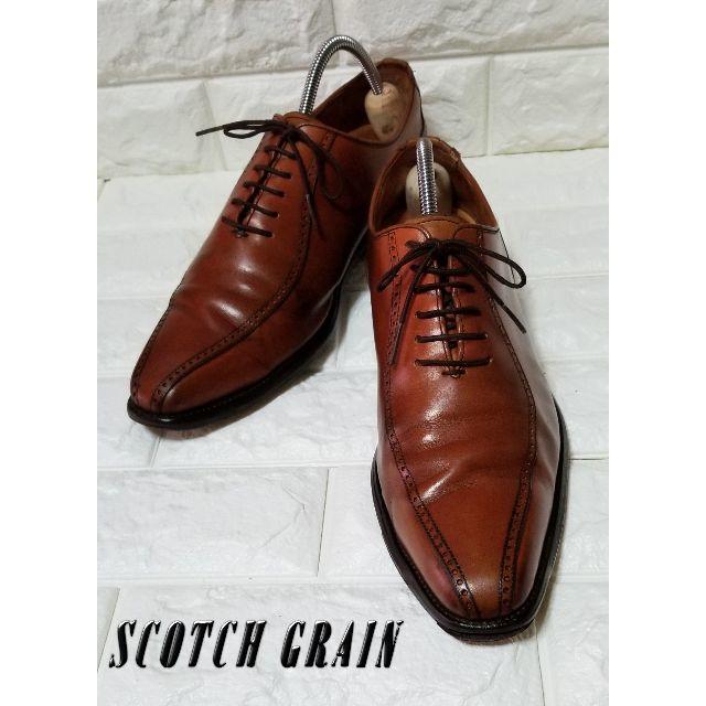 【SCOTCH GRAIN】スワロートゥ 24.5cm 茶 メダリオン