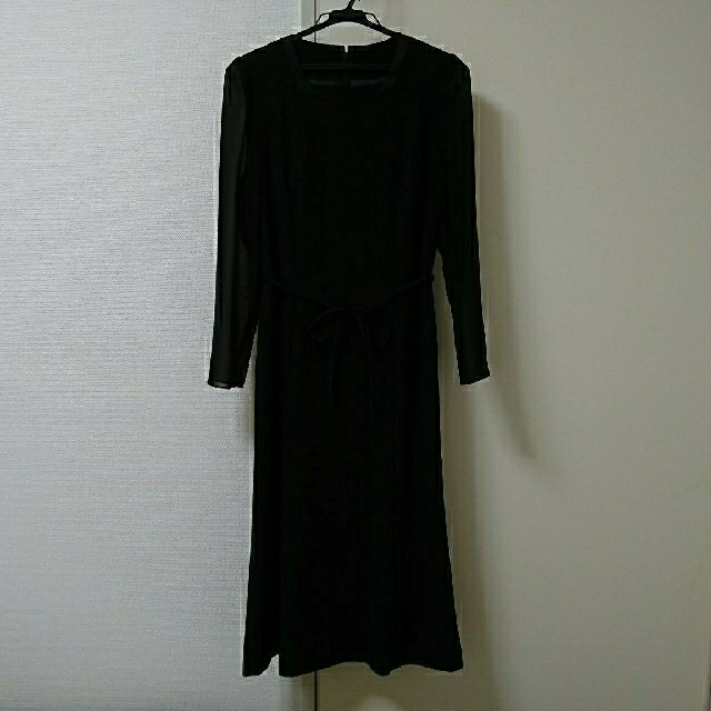 Kansai Yamamoto(カンサイヤマモト)のブラックフォーマル☆ﾀｸﾞ付  喪服 レディースのワンピース(ロングワンピース/マキシワンピース)の商品写真