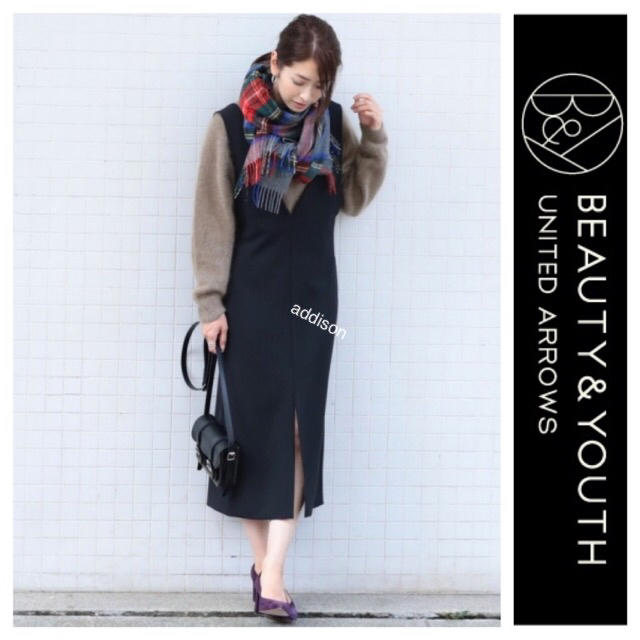 新品タグ♡BEAUTY&YOUTH  ダブルクロスジャンパースカート 1