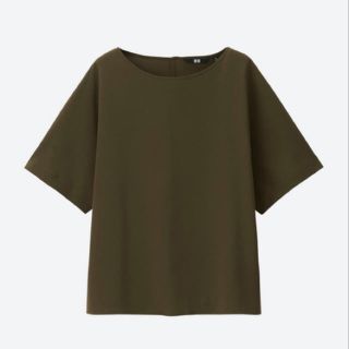 ユニクロ(UNIQLO)のドレープTブラウス カーキ(シャツ/ブラウス(半袖/袖なし))