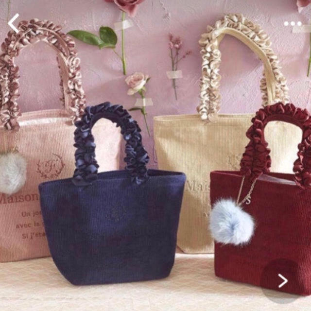 Maison de FLEUR(メゾンドフルール)の♡maison de fleur コーデュロイバッグ♡ レディースのバッグ(トートバッグ)の商品写真
