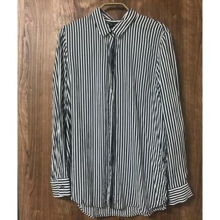 ザラ(ZARA)のプヨン様専用！！ZARA＊とろみシャツ ストライプシャツ スリット 美品(シャツ/ブラウス(長袖/七分))