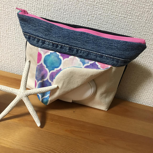 エミリー様専用  洗える！★おしりふきポーチ♡モロッカン キッズ/ベビー/マタニティのおむつ/トイレ用品(ベビーおむつバッグ)の商品写真