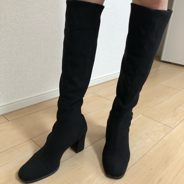 華麗 ブラック 靴 ダイアナ ニーハイブーツ DIANA 100% Seiki