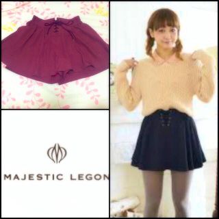 マジェスティックレゴン(MAJESTIC LEGON)のマジェ♡編み上げスカパン(ミニスカート)