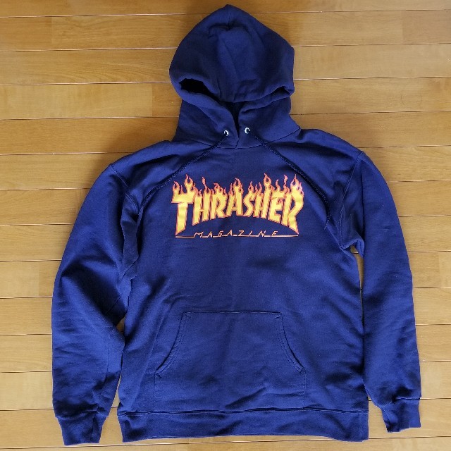 THRASHER(スラッシャー)のTHRASHER スラッシャー パーカー フーディー ブルー フレイムロゴ 炎 メンズのトップス(パーカー)の商品写真