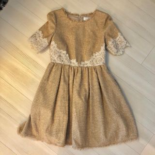 ジルスチュアート(JILLSTUART)の2点セット JILLSTUART ベージュツイードワンピース (ミニワンピース)