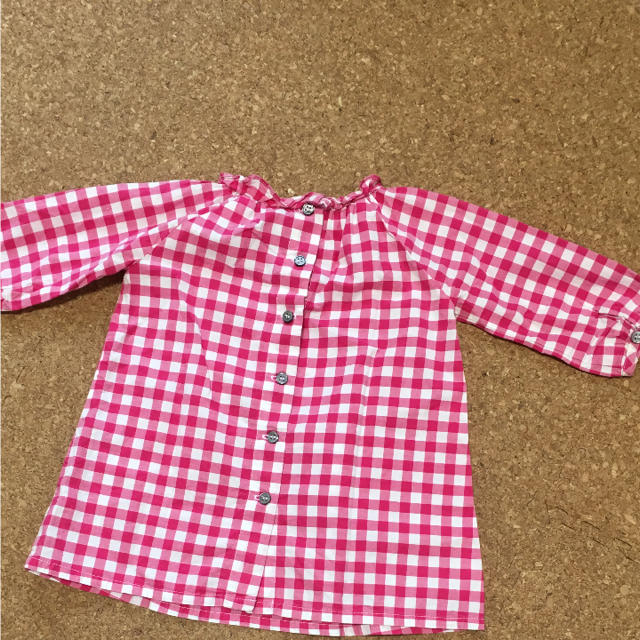 PETIT BATEAU(プチバトー)のプチバトー ギンガムチェックワンピース キッズ/ベビー/マタニティのベビー服(~85cm)(ワンピース)の商品写真