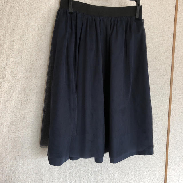 antic rag(アンティックラグ)のantic rag  紺色のフレアスカート レディースのスカート(ひざ丈スカート)の商品写真