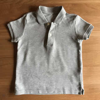 ムジルシリョウヒン(MUJI (無印良品))の無印 キッズ かのこ ポロシャツ グレー 100 半袖(Tシャツ/カットソー)