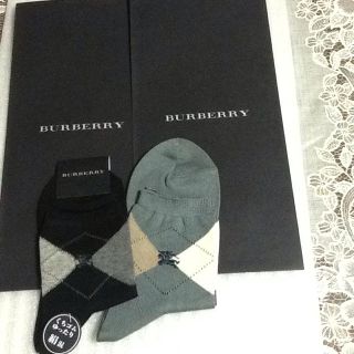 バーバリー(BURBERRY)の新品未使用  バーバリー ソックス2足  ラッピング袋2枚付き(ソックス)