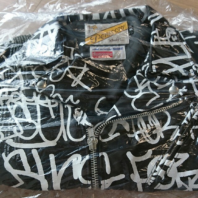 Supreme(シュプリーム)のCDG SHIRT Schott Painted Perfecto S メンズのジャケット/アウター(ライダースジャケット)の商品写真