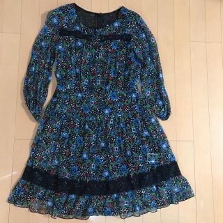 アナスイ(ANNA SUI)のANNA SUI アナスイ 花柄 ワンピース サイズ4 美品(ミニワンピース)