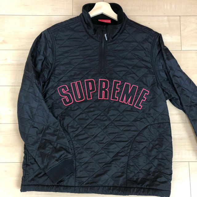 Supreme アーチロゴ キルティングハーフジップジャケット Mサイズ