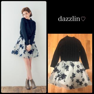 ダズリン(dazzlin)の新品 dazzlin ニット×オーガンジーコンビワンピース ミッシュマッシュ(ミニワンピース)