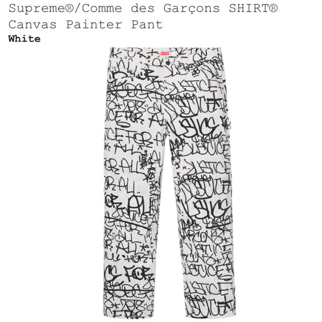 最安価 白34 supreme Canvas Painter Pant