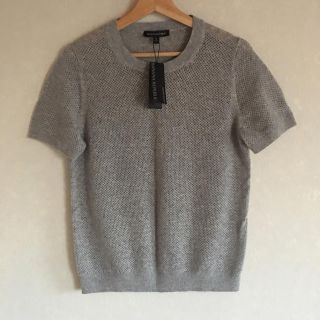 バナナリパブリック(Banana Republic)の⭐︎バナナ リパブリック M カシミヤ入新品タグ付 上品グレー 半袖ニット ⭐︎(ニット/セーター)