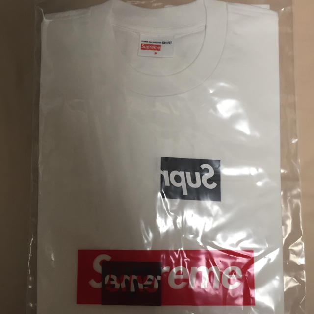 M色送料込 M Supreme Split Box Logo Tee ホワイト