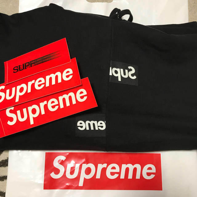 supreme split box logo hooded sweatshirt