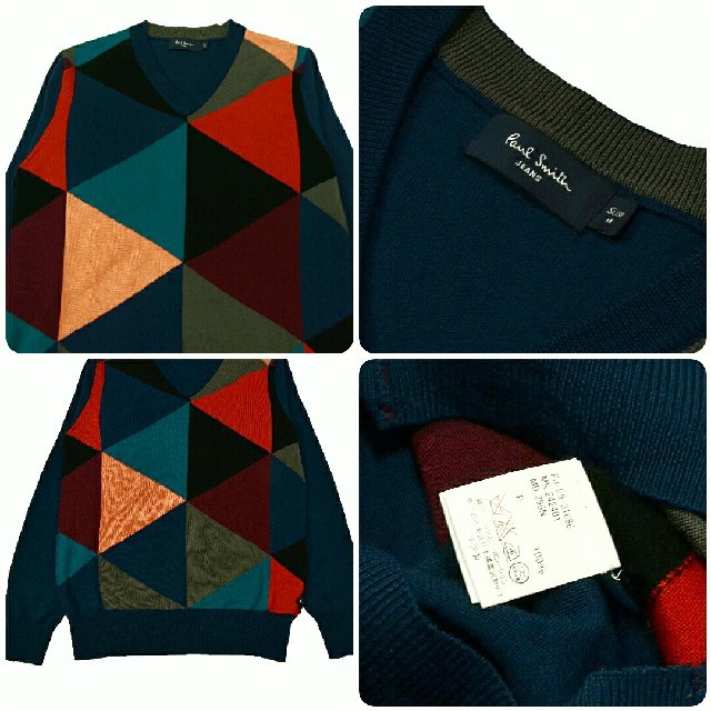 Paul Smith(ポールスミス)の★定価¥1.7万★Paul Smith★パネルニット★パッチワーク★マルチ★M★ メンズのトップス(ニット/セーター)の商品写真