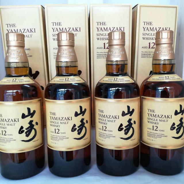 サントリー 山崎 12年シングルモルト 4本 43% 箱付き未開栓 9月購入分