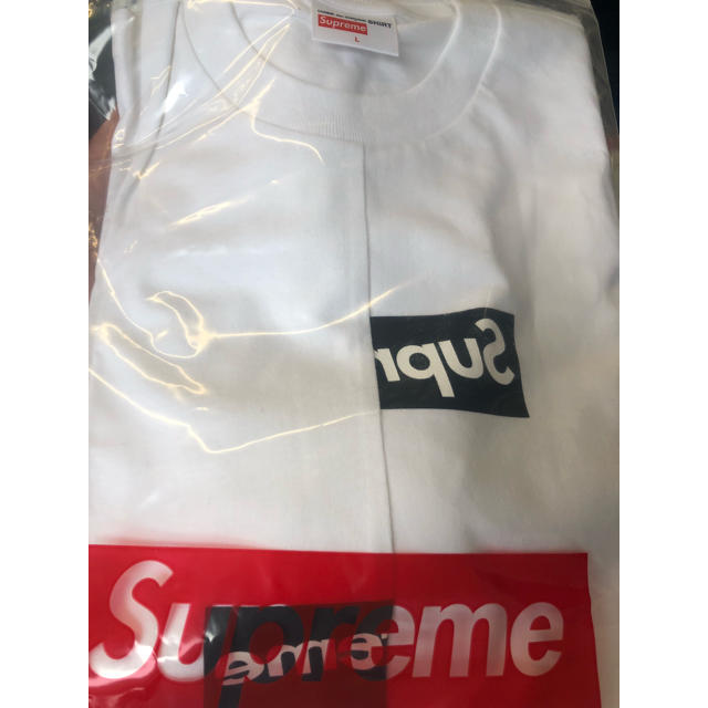 supreme comme des garcons box logo Tシャツ