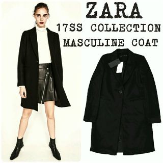 ザラ(ZARA)の★新品★17SS★ZARA★ザラ★チェスターコート★メルトンウール★ブラック★S(チェスターコート)