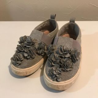 ザラキッズ(ZARA KIDS)のZARA お花のスリッポン サイズ16(スリッポン)