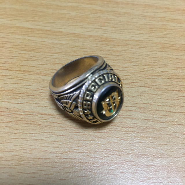 US NAVY ミリタリー カレッジリング グリーンの通販 by 断捨離's shop