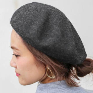 【 selectMOCA 】ウールブレンドリブデザインシンプルフェルトベレー帽(ハンチング/ベレー帽)