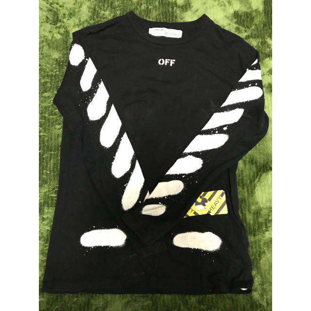 off-white スプレーロングTシャツ ブラック - Tシャツ/カットソー(七分 ...