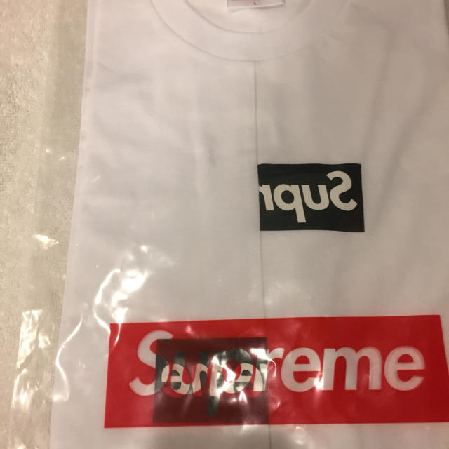 白L Supreme/  CDG Split Box Logo Tee Tシャツ