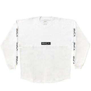 ルーカ(RVCA)のRVCA ロンＴ 白 テープロゴ(Tシャツ/カットソー(七分/長袖))