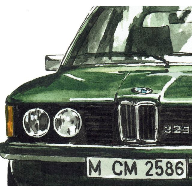 GC-788 BMW325i/323i限定版画 直筆サイン額装●作家 平右ヱ門 3